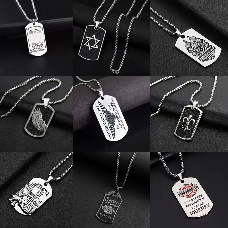 钛钢项链 军牌项链毛衣链长款百搭男潮人个性简约坠链街头ins女生