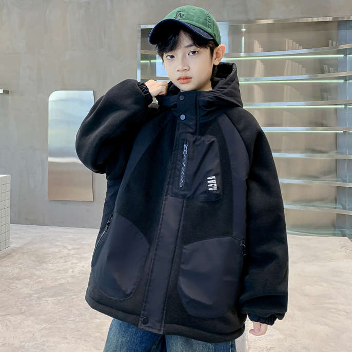 男童夹棉外套秋冬季童装2025新款儿童加厚棉衣中大童二棉服冬装潮