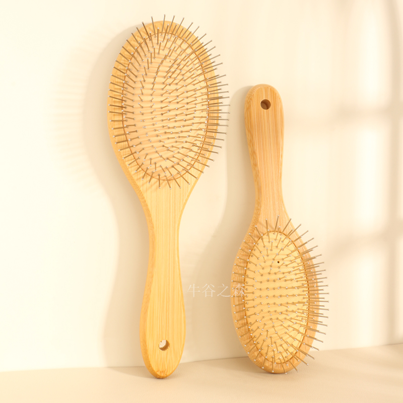 一把装楠竹钢针造型梳子便携家用顺发梳实用气囊梳气垫梳大板梳子