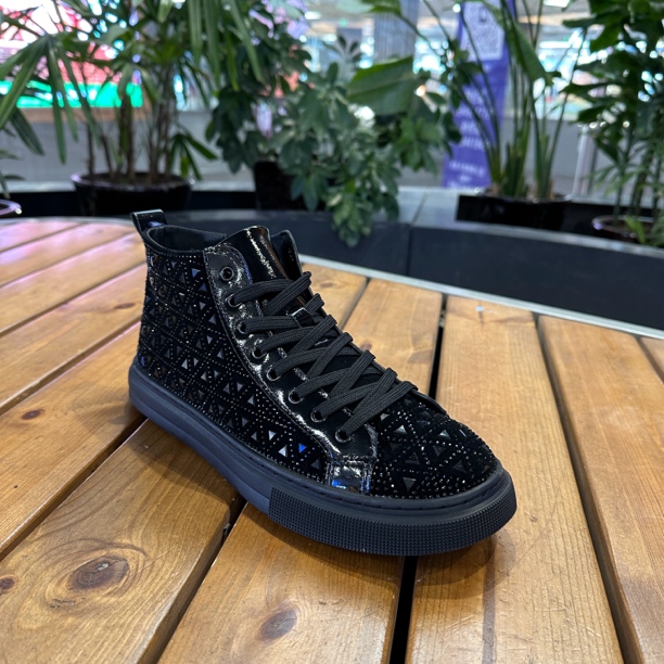 （单鞋）休闲板鞋高帮休闲鞋春秋韩式纯色平跟青春潮流2627-3