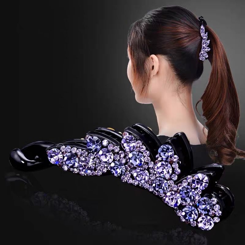 韩国大号香蕉夹竖夹马尾发夹防滑水夹子头饰发卡气质后脑勺竖卡