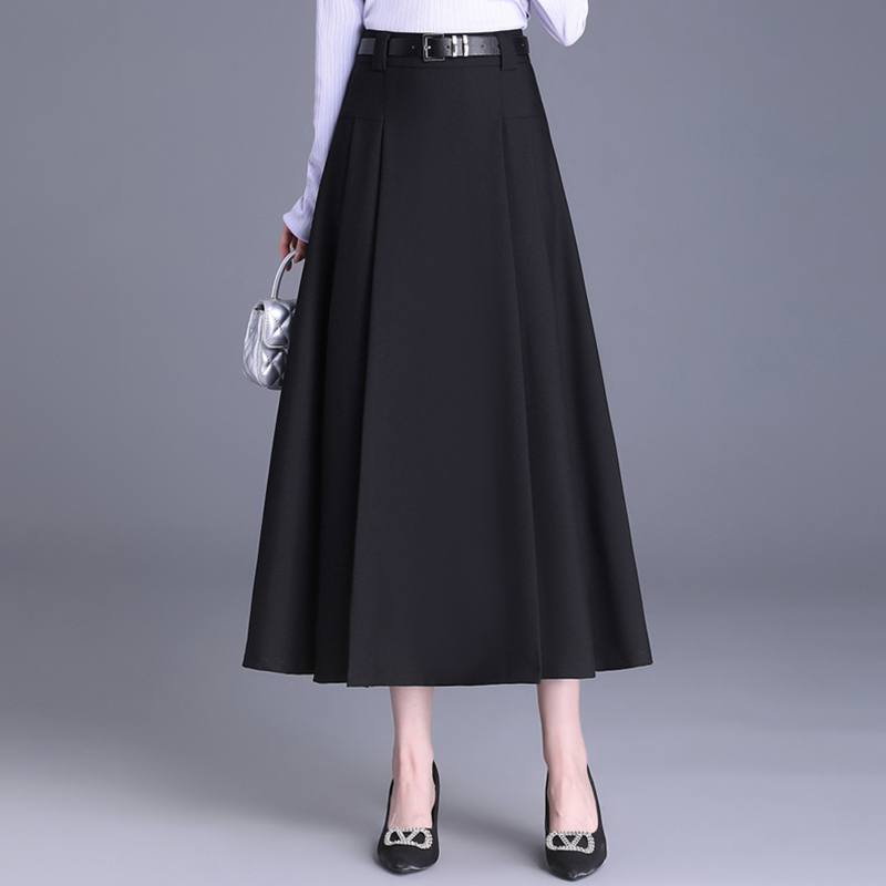 垂感西装半身裙女春秋2025新款高腰A字大摆裙显瘦百搭长裙女裙子