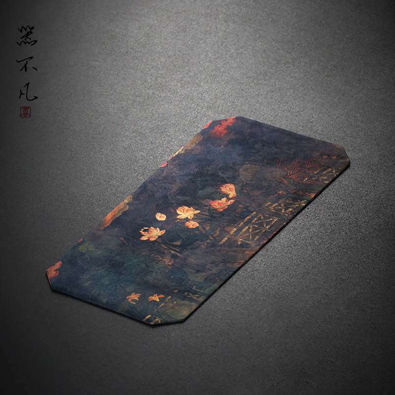 国风手工干泡茶席中式禅意复古茶道主人席茶台家用隔热茶壶垫茶铺