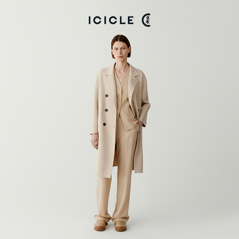 【琥珀流光】【AIR COAT】ICICLE之禾女装经典羊毛羊绒双面呢大衣3094