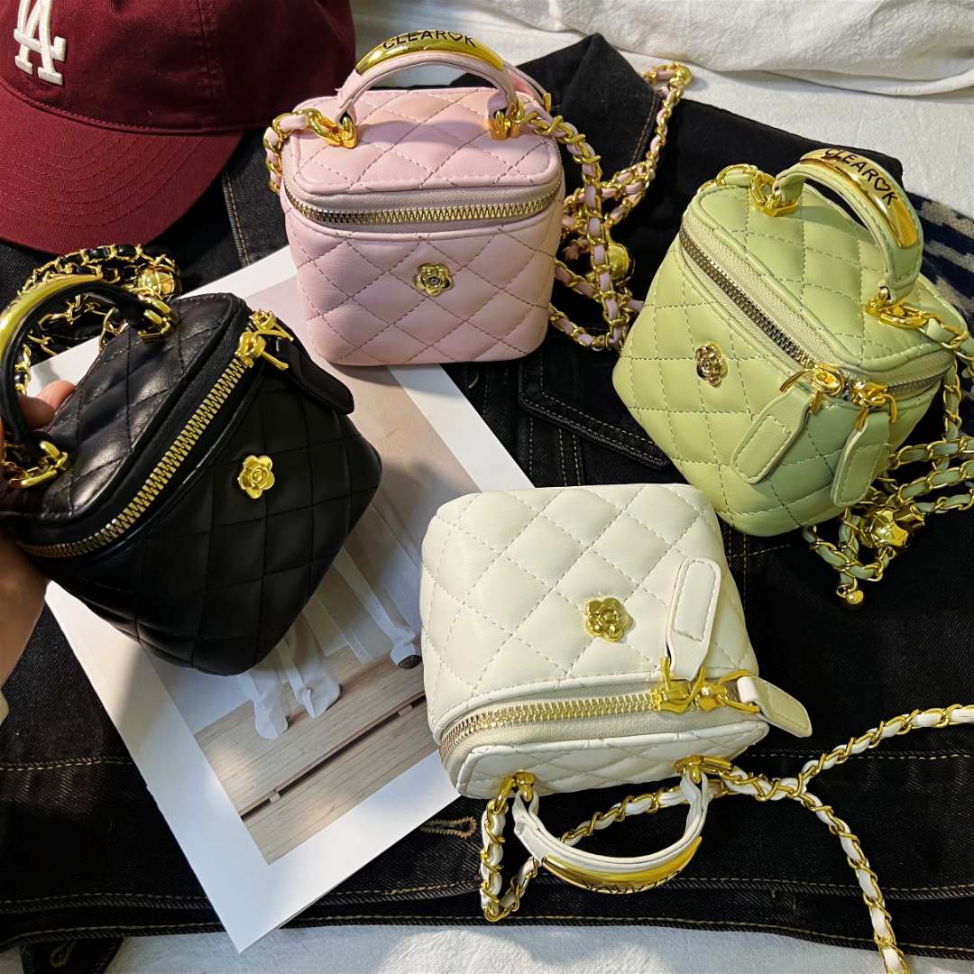 网红同款盒子包女2025ins新款迷你小香风菱格链条百搭单肩斜挎包