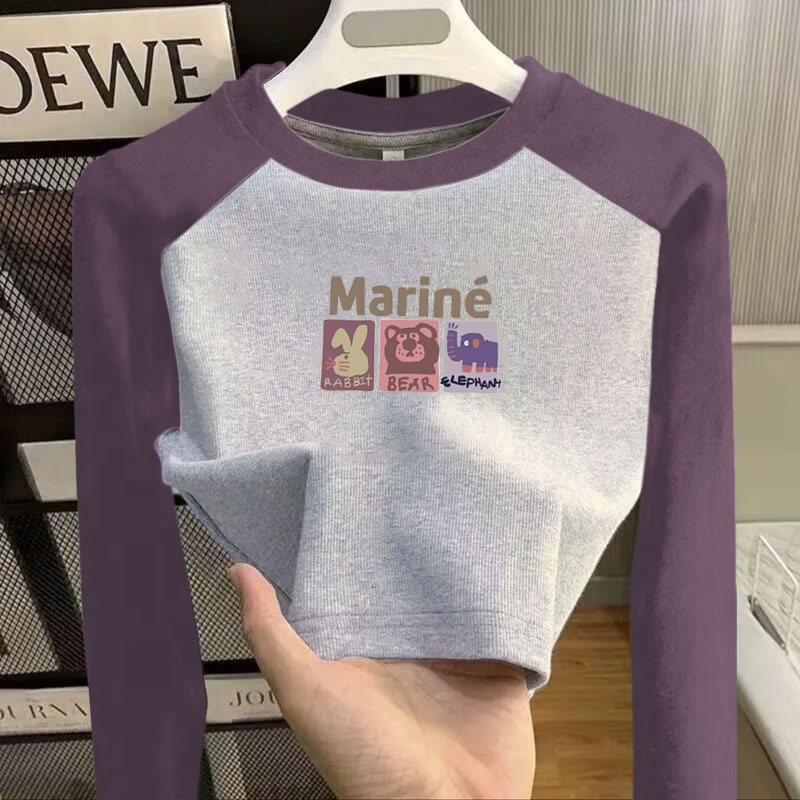 女童打底衫春秋冬内搭印花圆领长袖T恤中大儿童磨毛加绒保暖上衣