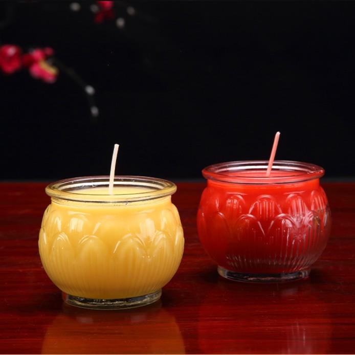 圆通工艺植物酥油灯长明灯无烟酥油蜡香熏蜡烛12小时24小时黄色粒