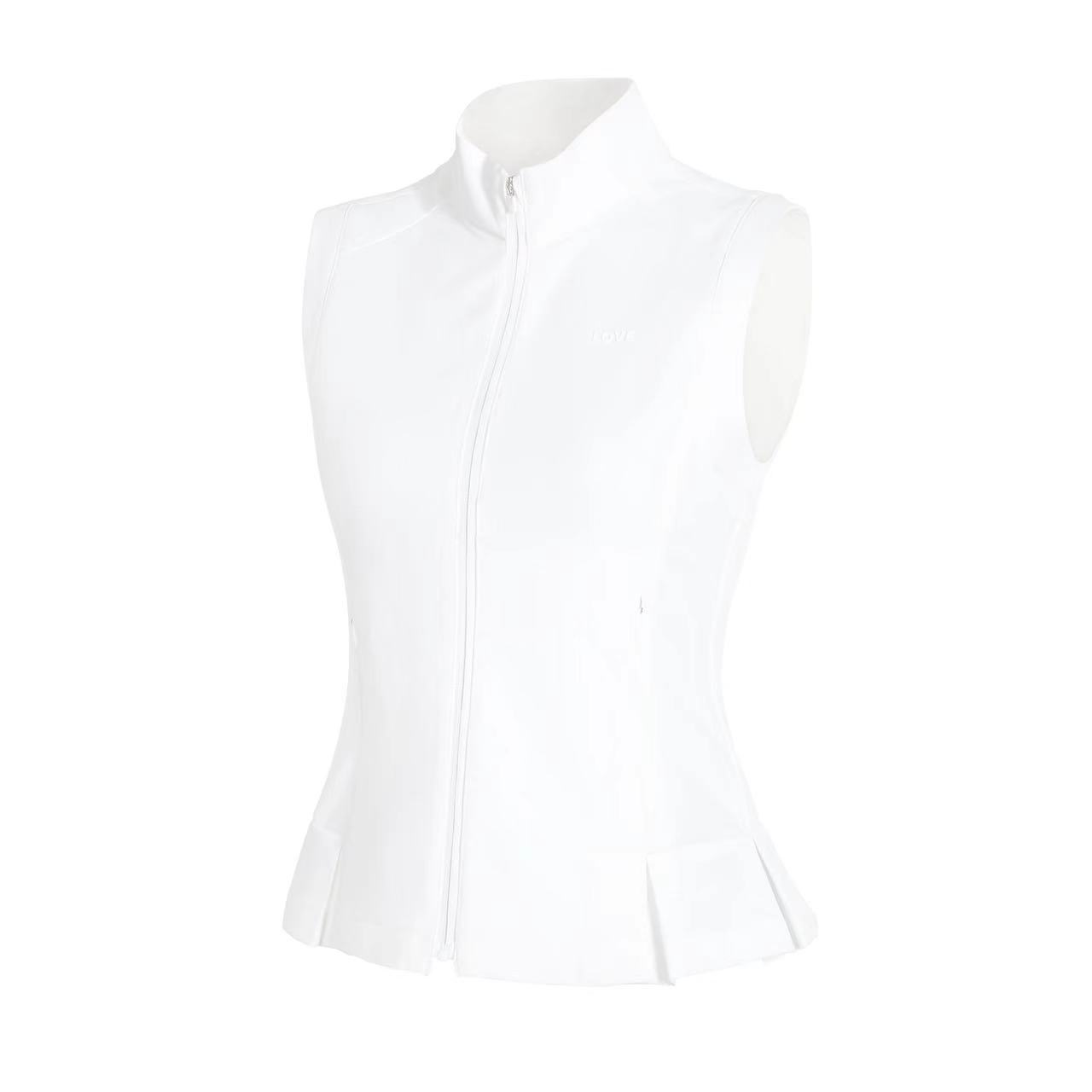 高尔夫服装女装白色马甲修身显瘦半裙高尔夫女装上衣短袖运动女款