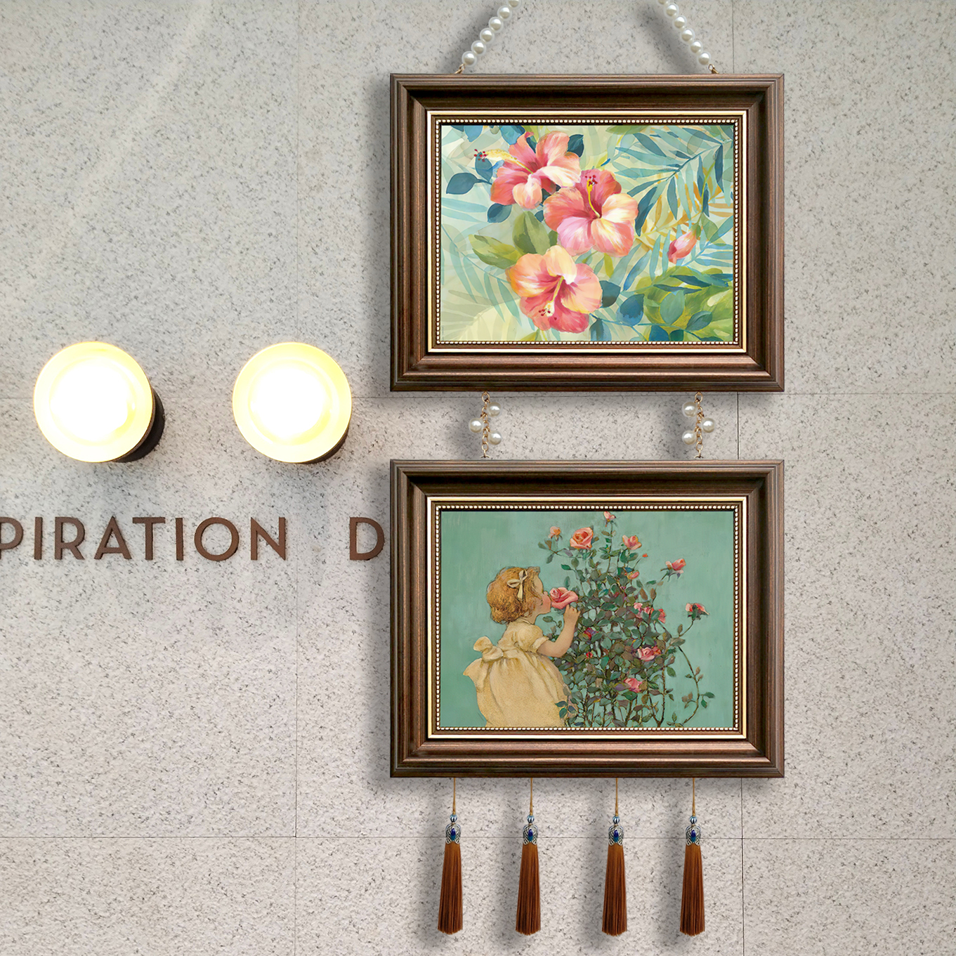 两联装饰挂画美式法式欧式中古现代北欧客厅餐厅卧装饰