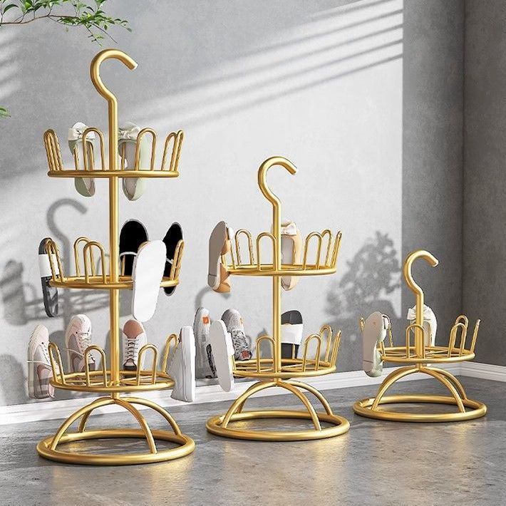 晾鞋架多功能晾晒神器多层移动旋转挂鞋架阳台室外晒鞋架家用铁艺