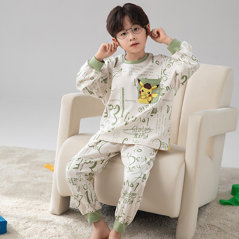 儿童睡衣春秋季纯棉男童长袖中大童小男孩卡通宝宝童装家居服套装