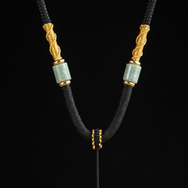 非金属吊坠 平安扣高端挂绳吊坠挂坠绳男士项链挂件绳子粗款黑色