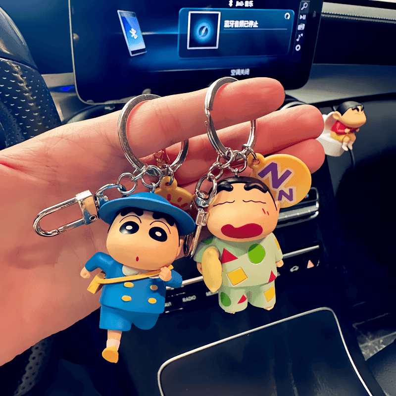 蜡笔小新正版潮玩手办挂件钥匙扣高还原动漫周边情侣可爱饰品玩偶