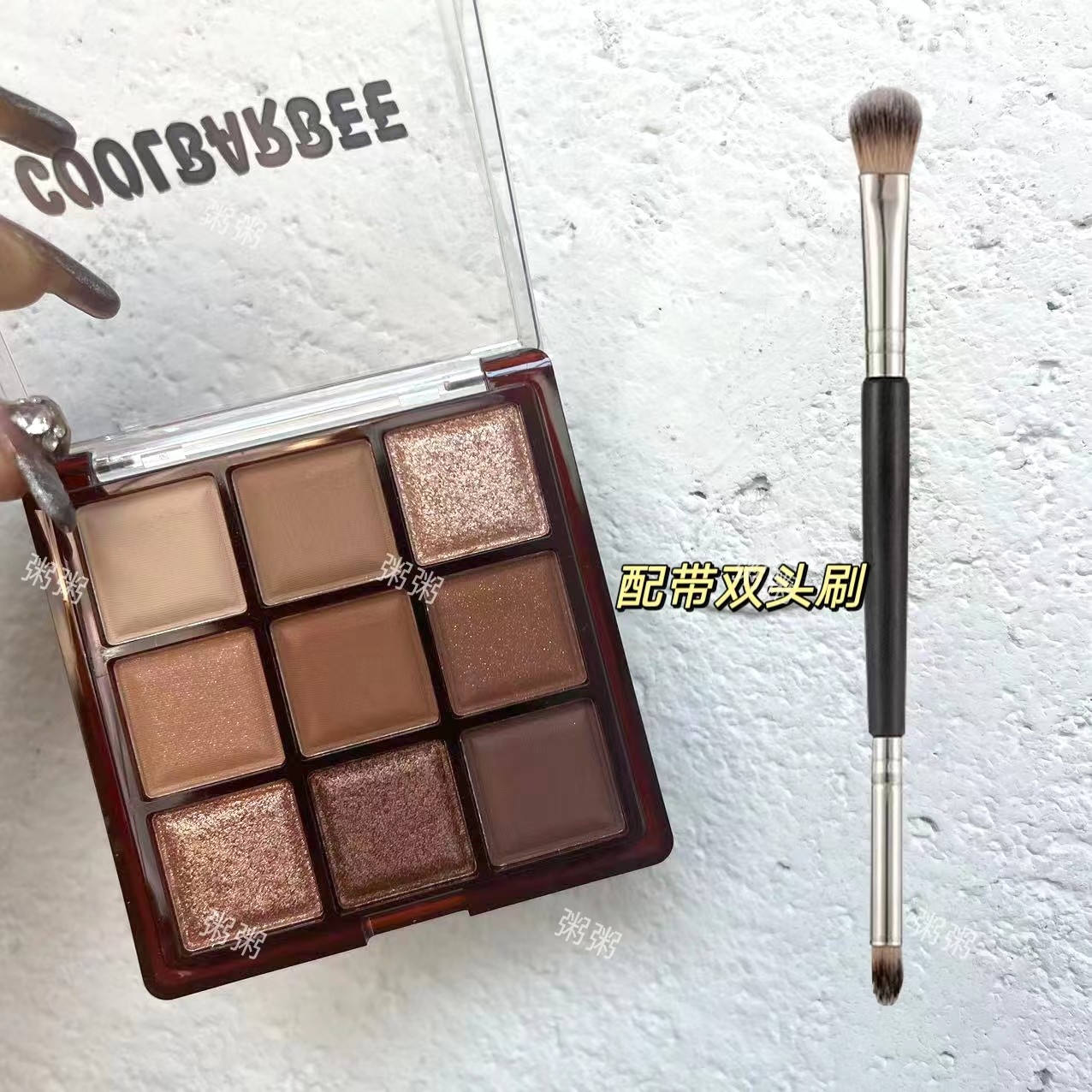 【送双头刷】九宫格眼影盘珠光哑光纯欲裸妆九色眼影显色上色防水