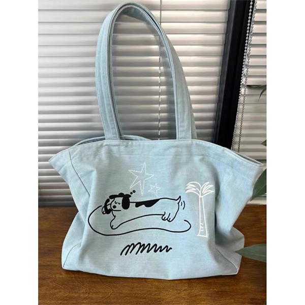 2025新款帆布包学生单肩包大容量韩版文艺手提书包简约百搭托特包