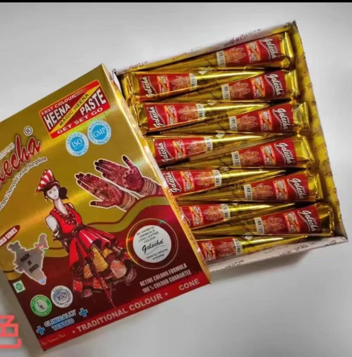 樱桃红henna海娜纹身膏持久1星期脸部手腕modahenna