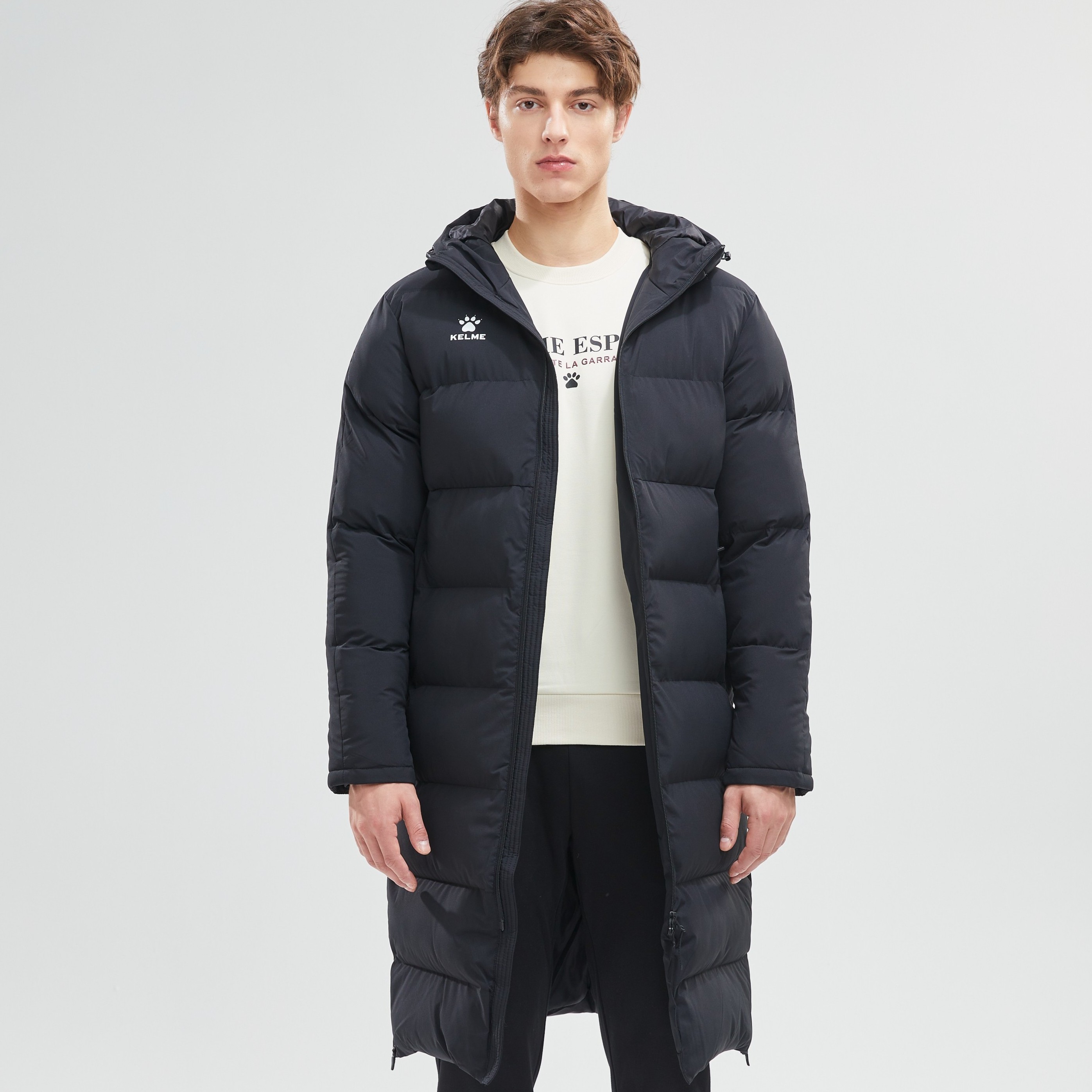 【大爪标长款棉服】官方旗舰店卡尔美保暖御寒棉服秋冬加厚连帽外套