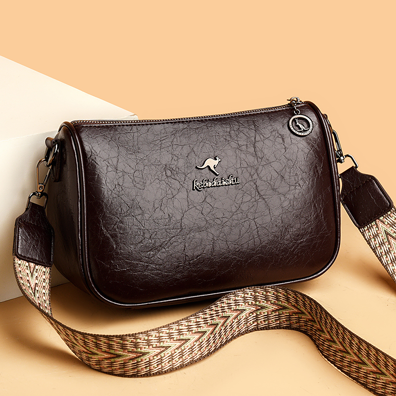 秋冬新款斜挎大容量简约包包女士斜跨包宽肩带小包单肩女包6692