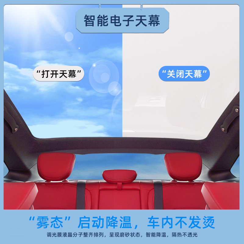 小鹏Mo3起源A07深蓝Slo3天幕红旗EH7星纪元ET天窗遮阳帘车顶隔热