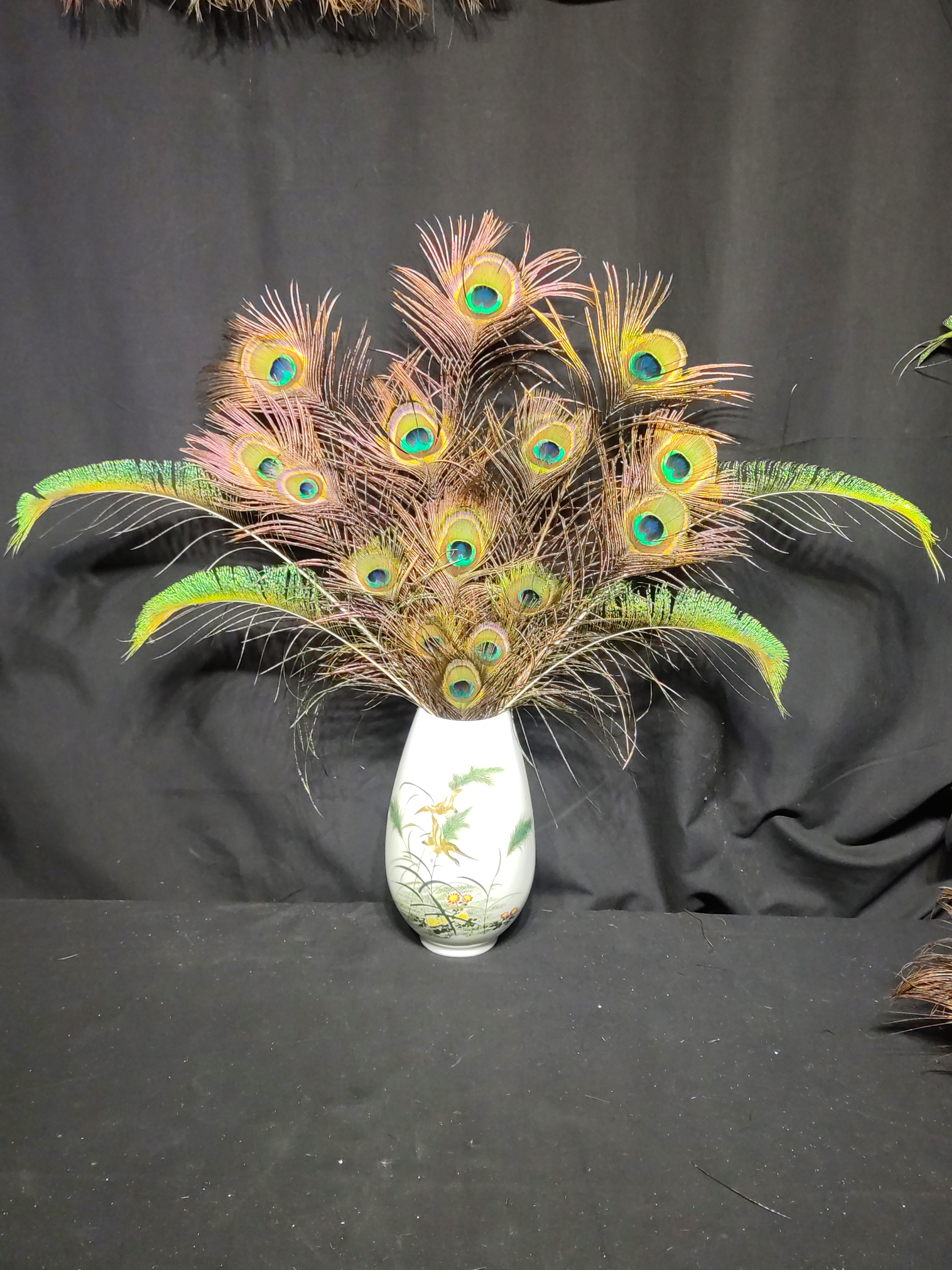 饰品，摆件,花瓶,创意,桌面,玄关,酒店(孔雀翎插花)(整套)