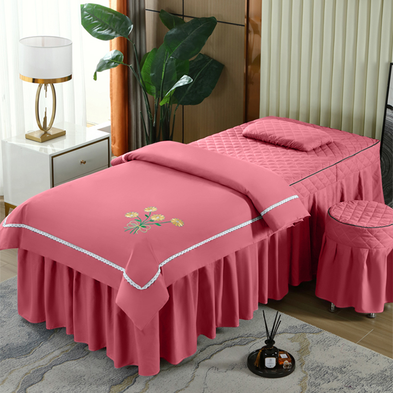 【开播福利】工厂直销 美容院床罩四件套专用罩子按摩洗头床可定做