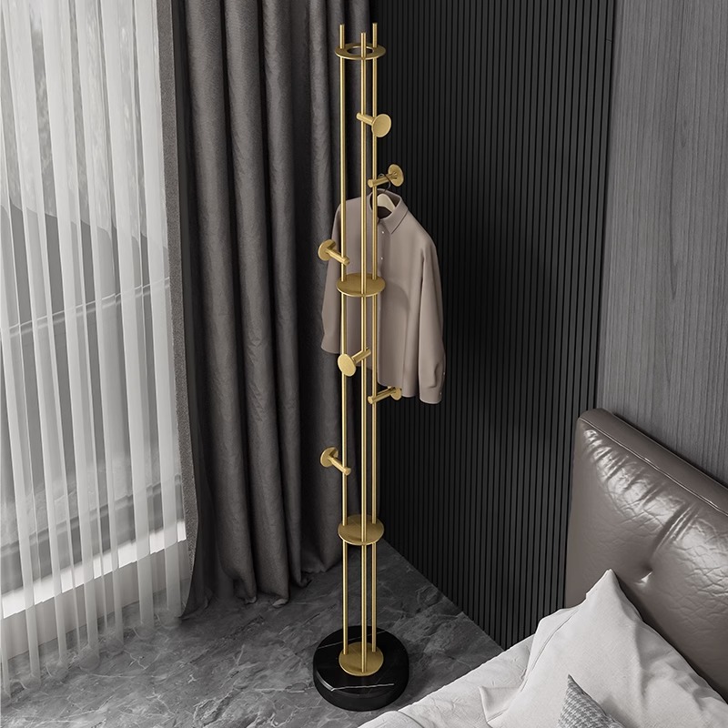 全铜实心轻奢客厅房间卧室落地衣帽架收纳家用床头尾挂衣架衣服架