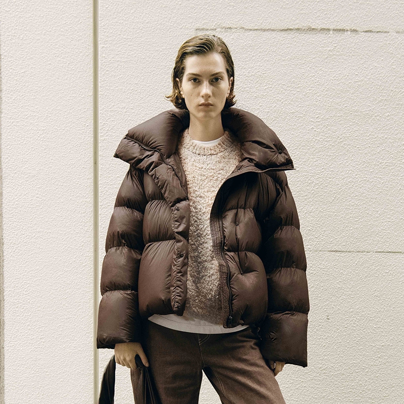 【科鲁达白鹅绒】LESS2024冬新款直筒连帽宽松短款鹅绒服2O0C13630