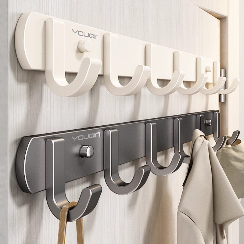 优勤进门玄关钥匙挂钩免打孔强力粘钩家用浴室门后衣钩客厅排钩