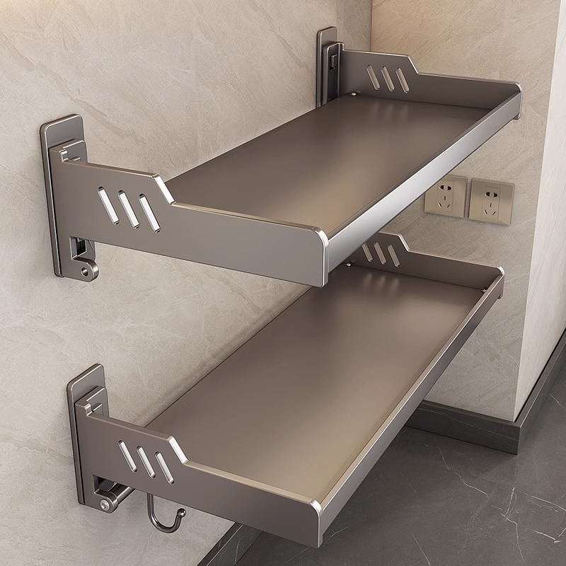 优勤厨房调料置物架免打孔壁挂式调味料用品架墙上不锈钢收纳架子