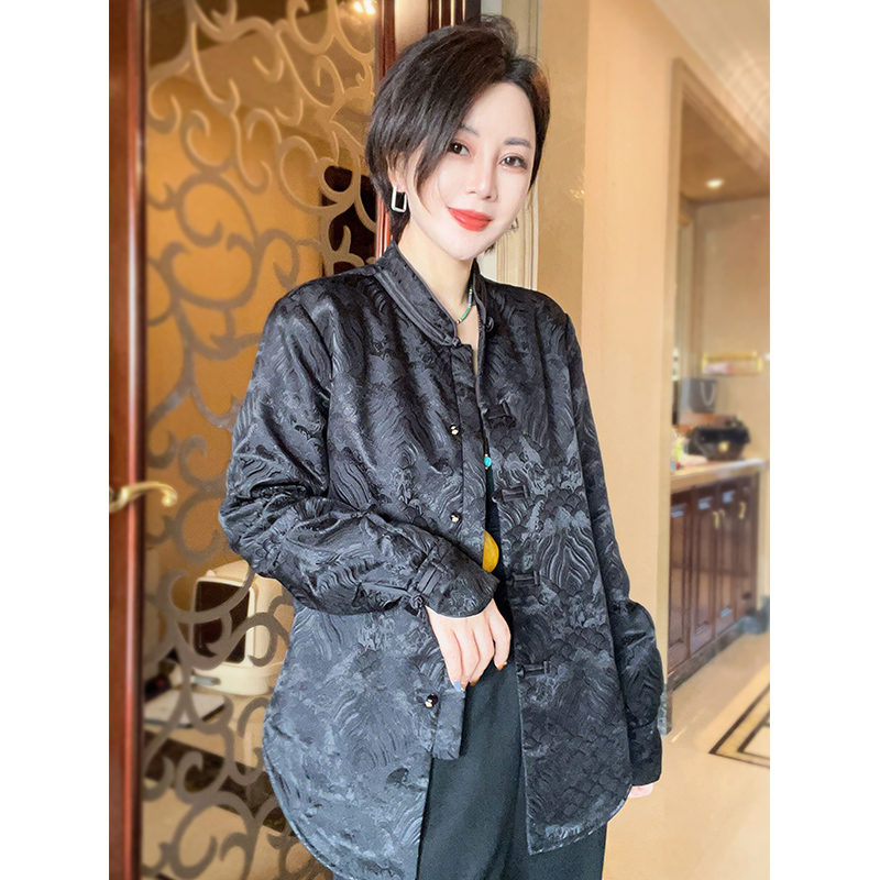 【月光加厚款】新中式桑蚕丝填充内胆衬衫棉服外套加厚上衣24101626