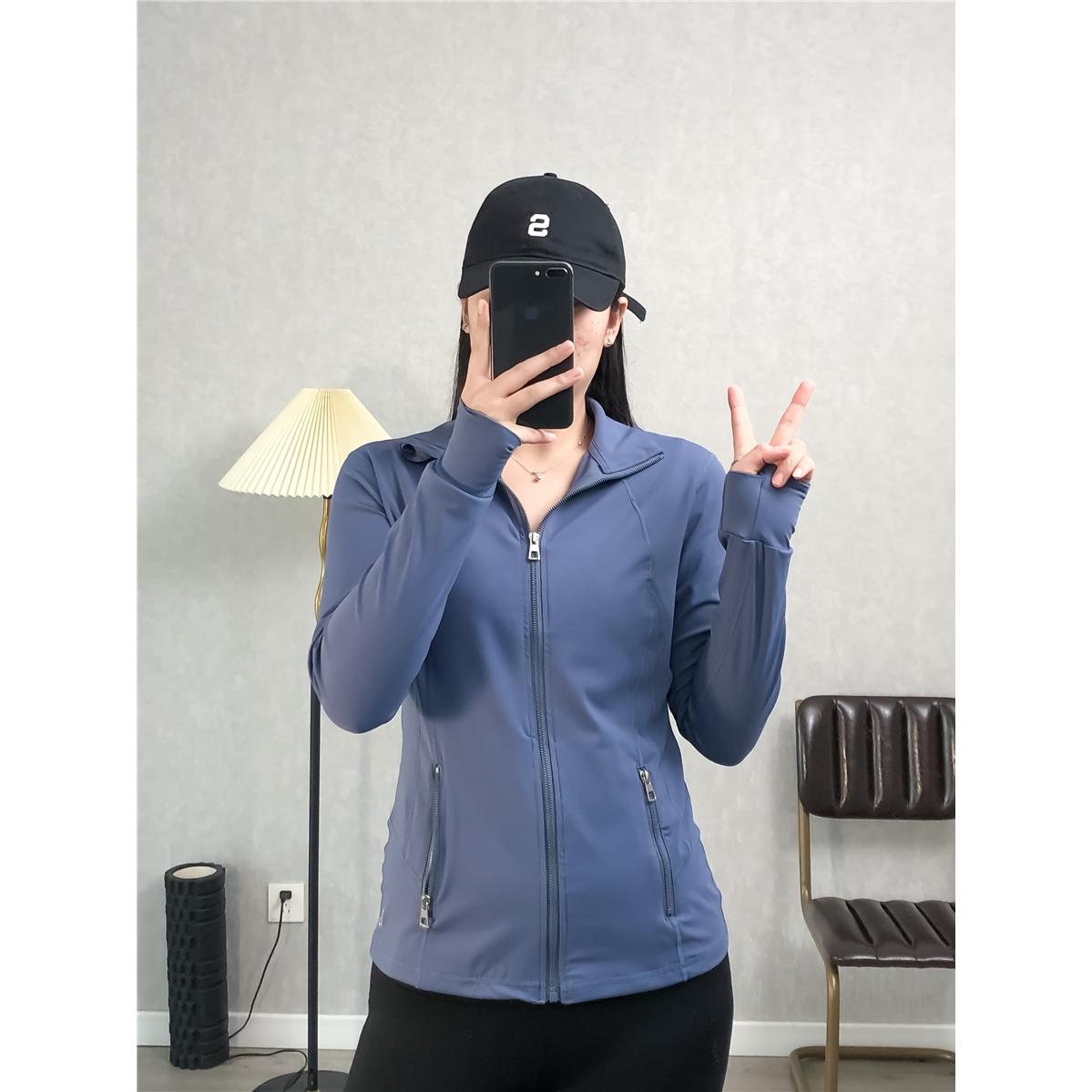 春夏大码胖mm200斤显瘦修身弹力速干健身瑜伽跳操跑步长袖外套女