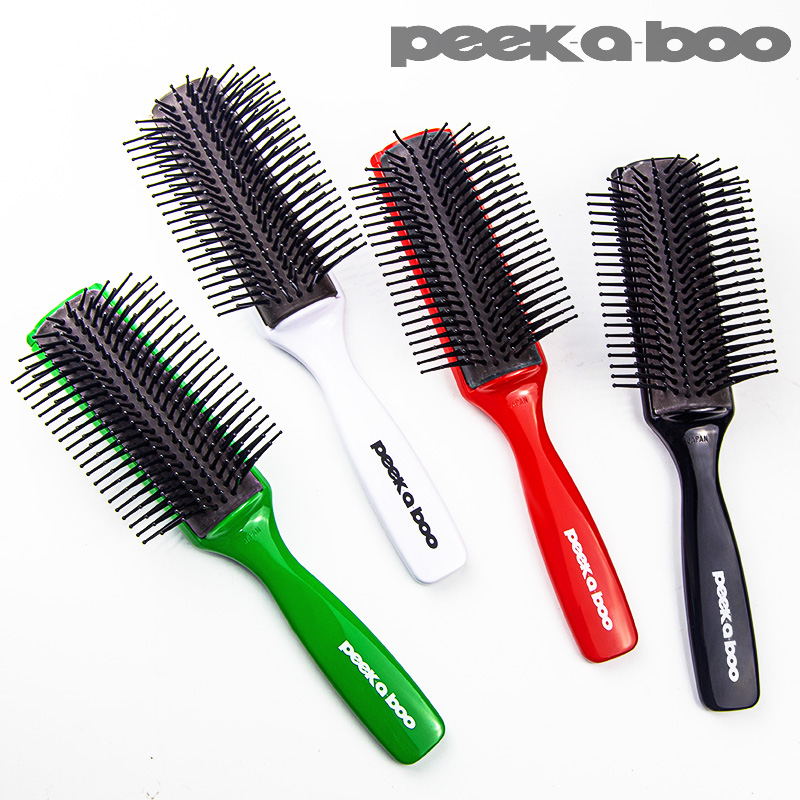 日本原装peekaboo九排梳美发专用九行造型梳发廊专业男士蓬松梳子