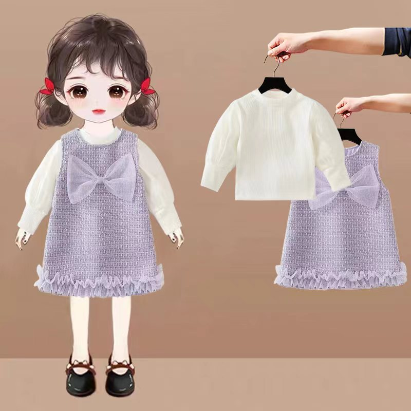 女童春秋2025新款小香风连衣裙秋装洋气儿童公主裙女宝宝中小童潮