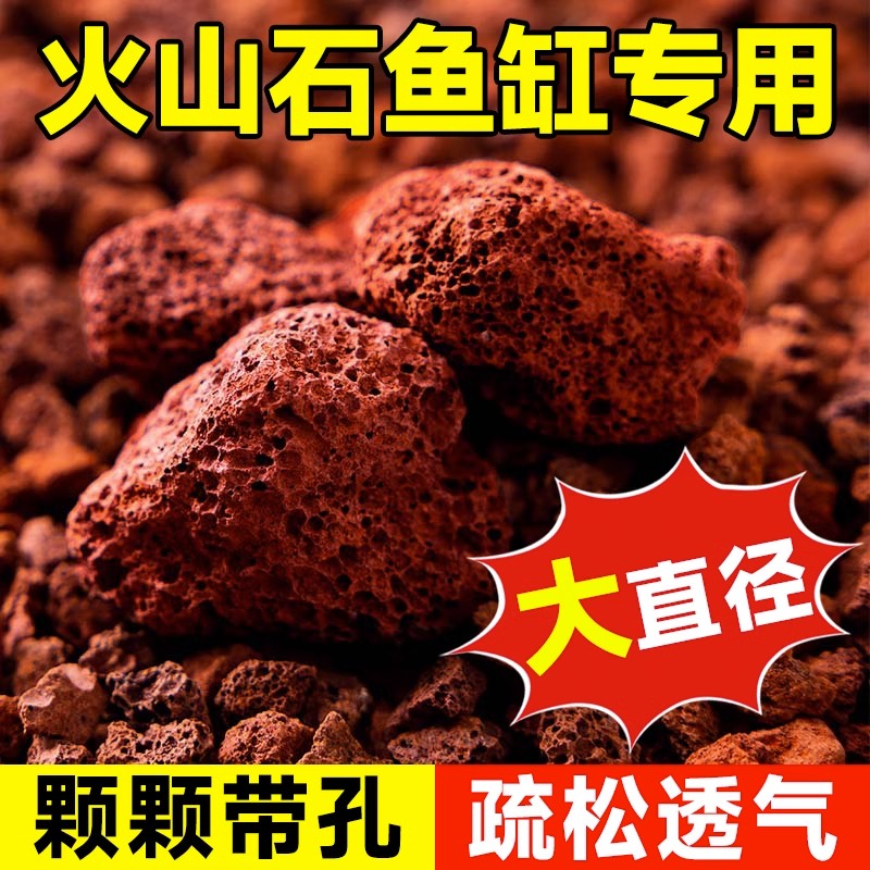 天然火山石颗粒红火山岩底砂多肉兰花石鱼缸专用营养土促进铺面石