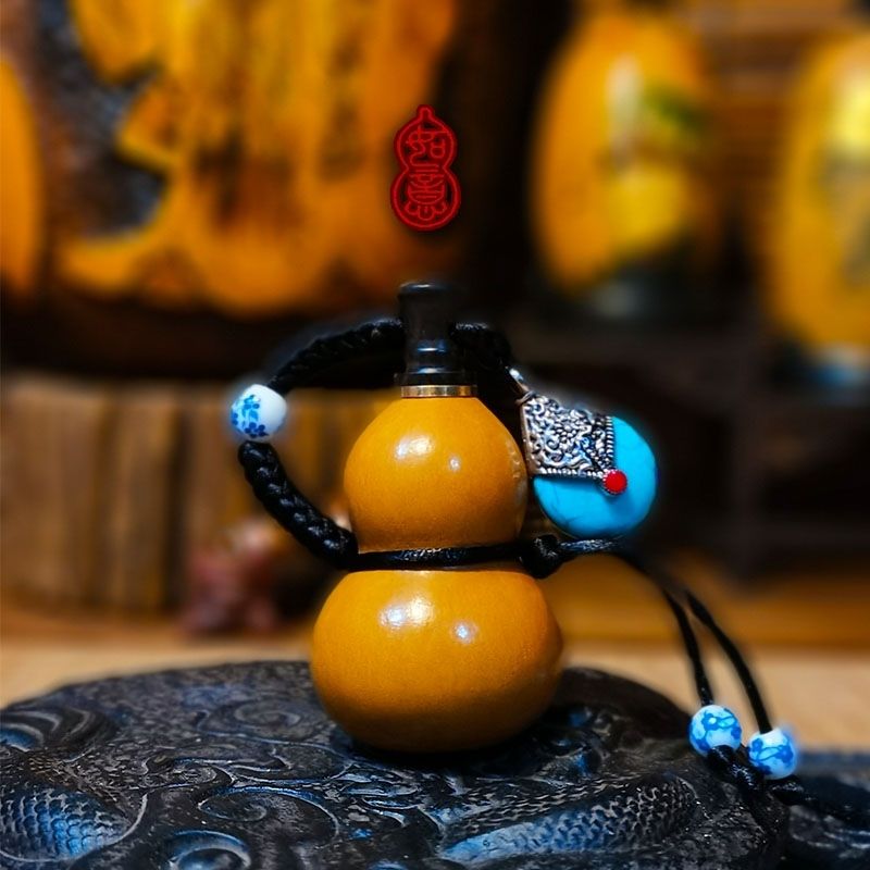 开口迷你随身小酒葫芦招财天然装酒手把便携文玩药瓶包浆高档挂件