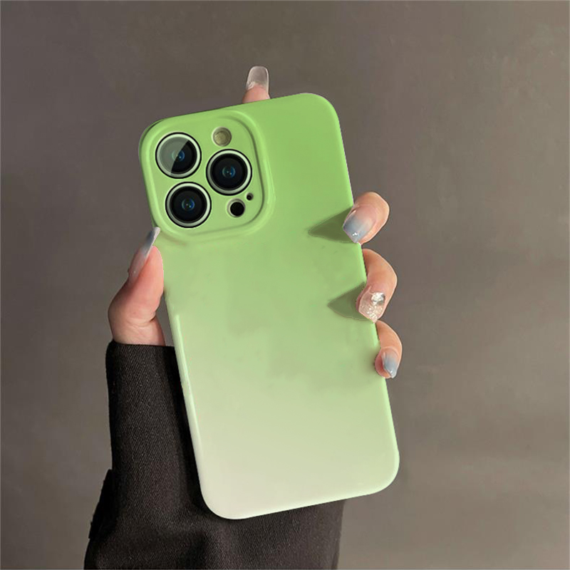 渐变晕染绿苹果15手机壳菲林华为P60oppoa58创意适用x90小米171+9