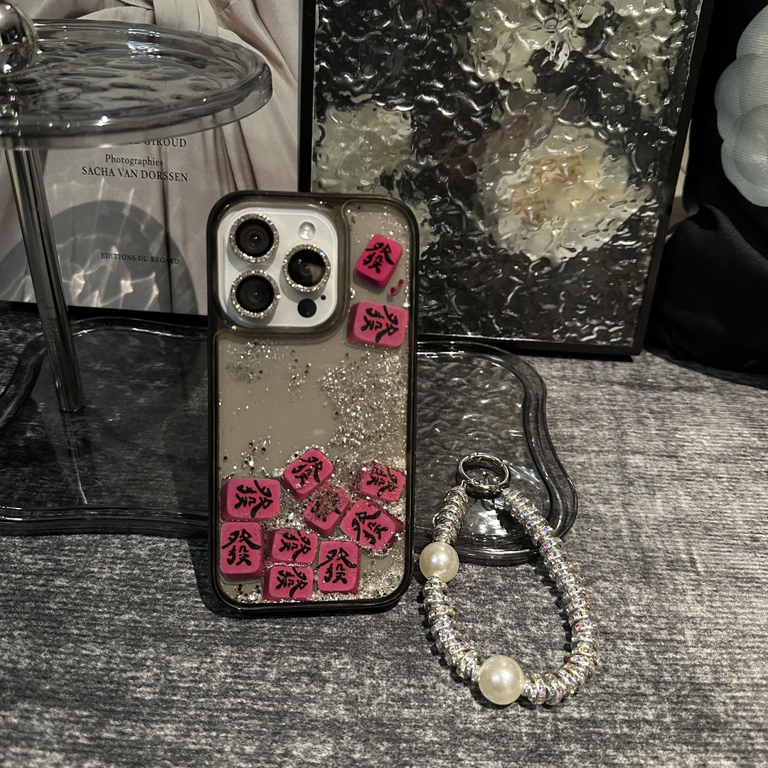 欧克里里高级感发财iPhone15/16流沙手机壳14pro气质苹果13女12