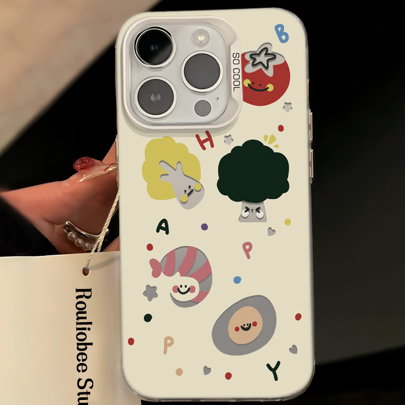 ins蔬菜插画适用iphone15promax涂鸦13/14手机壳vivo华为oppo小米