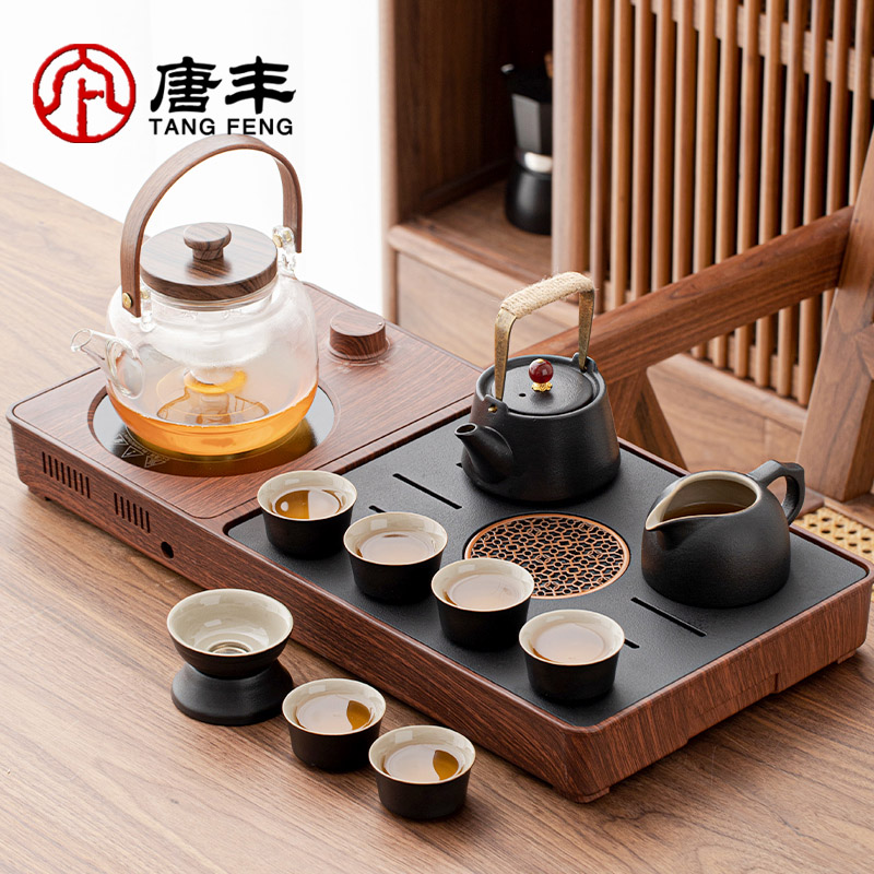 唐丰茶具套装小型茶盘家用功夫高端中式烧水壶煮茶器整套茶具干泡