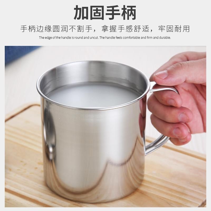双层爆款喝水带盖儿童学生杯子口杯茶缸子不锈钢杯茶杯
