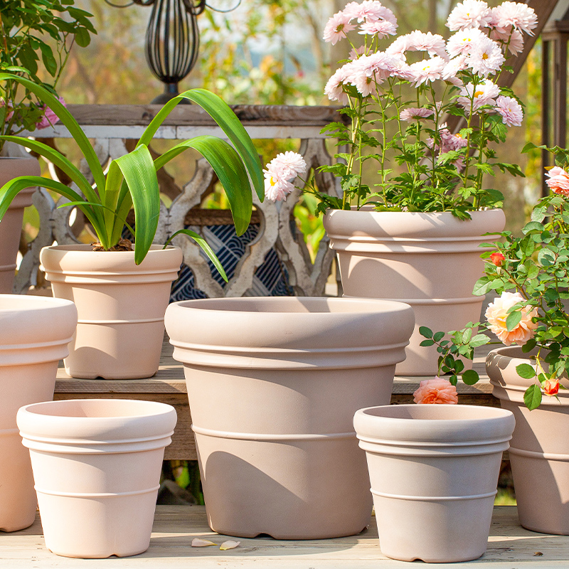 虹越|经典复古仿陶红陶花盆罗马花盆嘉伯瑞米兰盆菊花花园阳台