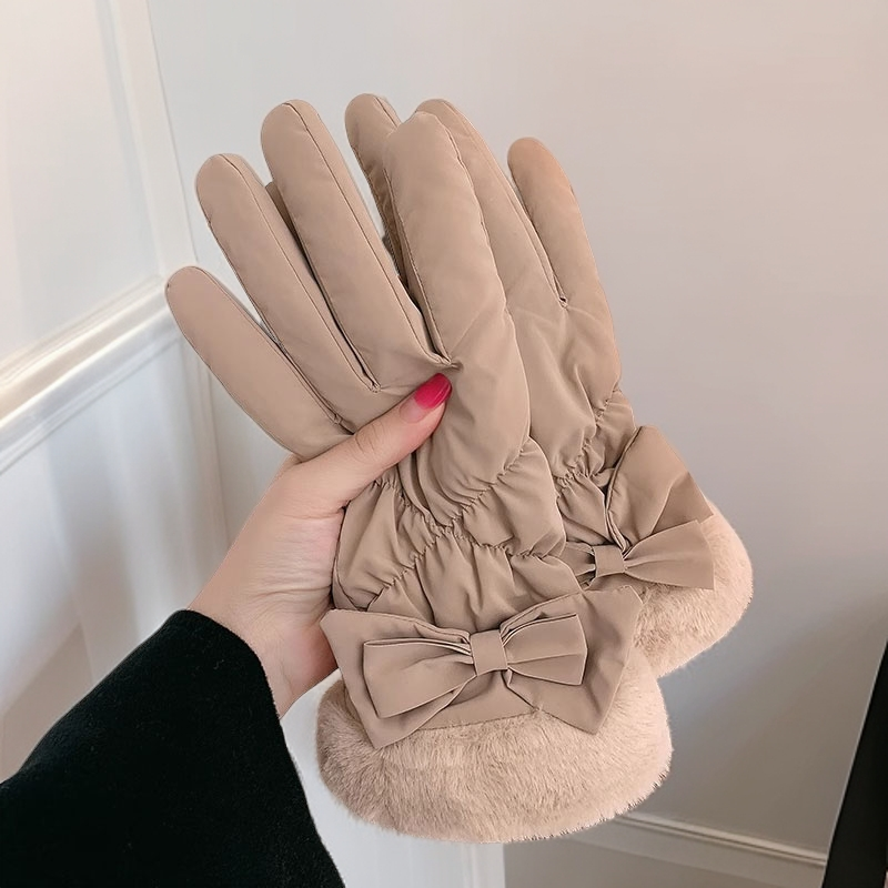 骑行手套女士冬季防风防水加绒保暖触屏秋冬季户外滑雪摩托车手套