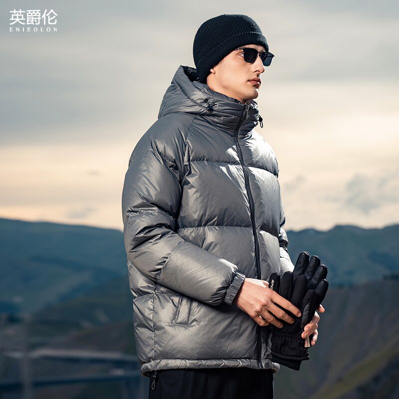 高充绒量连帽羽绒服 冬季新款男士 大朵白鸭绒加厚外套YR711-2