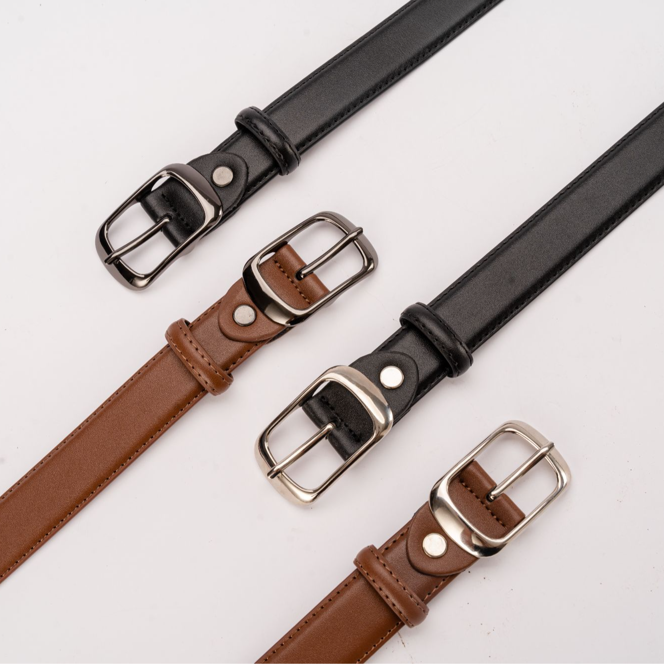 牛诚客美拉德银扣质感女士百搭时尚女款装饰西装牛仔黑色真皮腰带