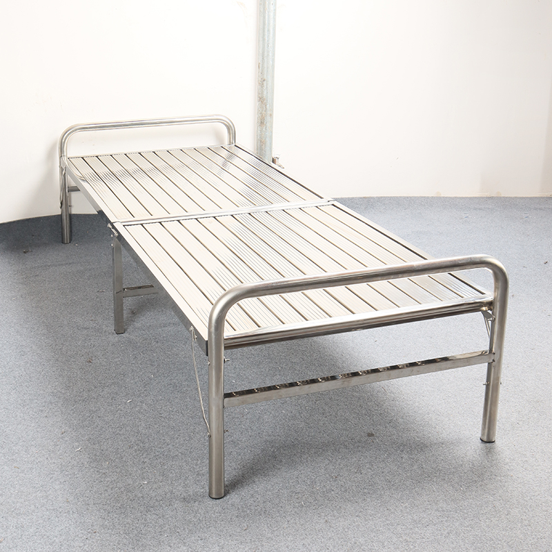 全密铺满0.8米--1.5米全不锈钢折叠床加厚加密单人床铁艺不锈钢床