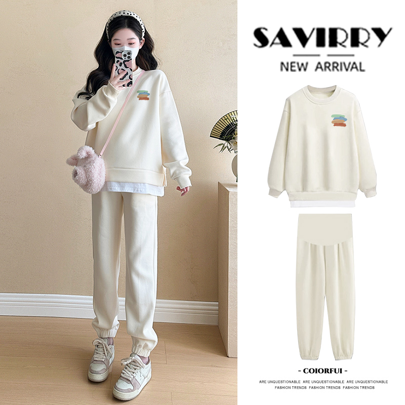 孕妇套装时尚洋气时髦卫裤宽松休闲运动卫衣两件套2026新款春秋款
