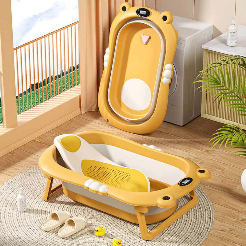 婴儿洗澡盆浴盆宝宝可折叠幼儿坐躺大号浴桶小孩家用新生儿童用品