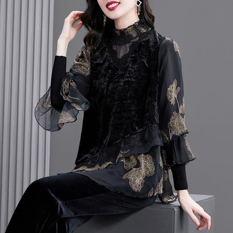 蕾丝打底衫女2025年春秋新款小衫胖妹妹设计感小众内搭上衣高级感