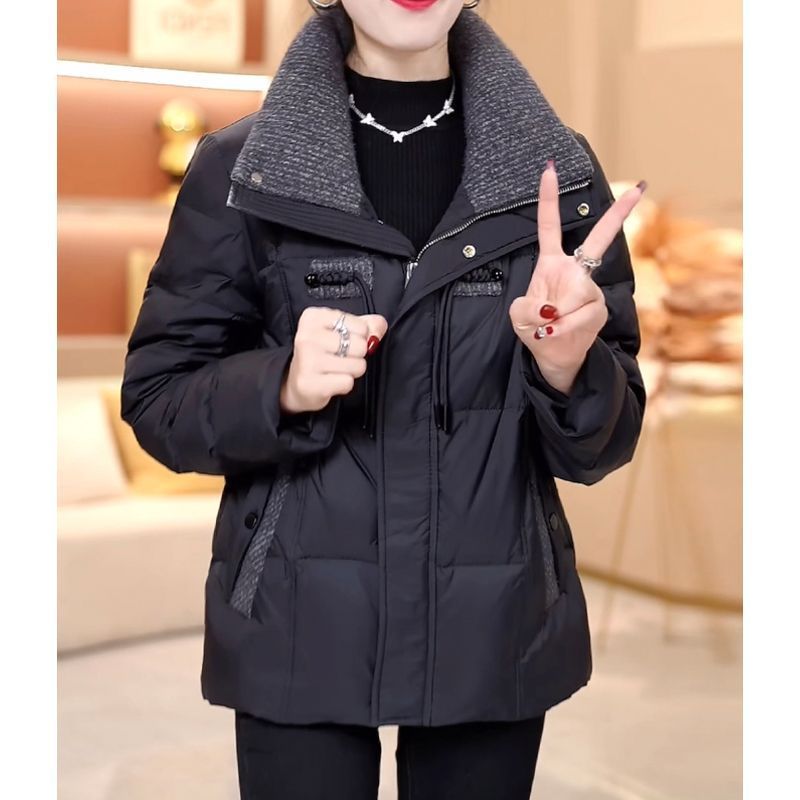 2025冬季保暖设计感棉服女士气质百搭棉衣外套黑色显瘦防寒女装潮