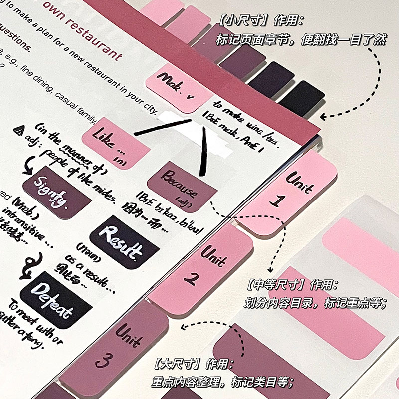 索引贴便利贴透明可书写纸质标签贴纸高颜值便利贴学生
